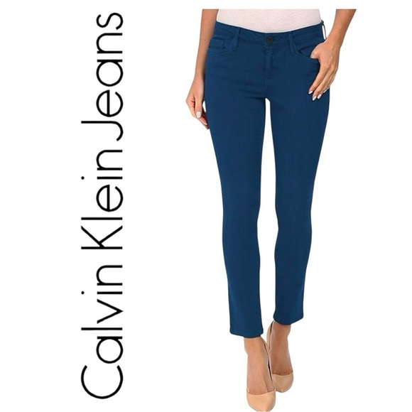 CALVIN KLEIN Slim Fit Skinny Jeans Stretch Splendor Royal Blue Size 10 - Picture 1 of 15